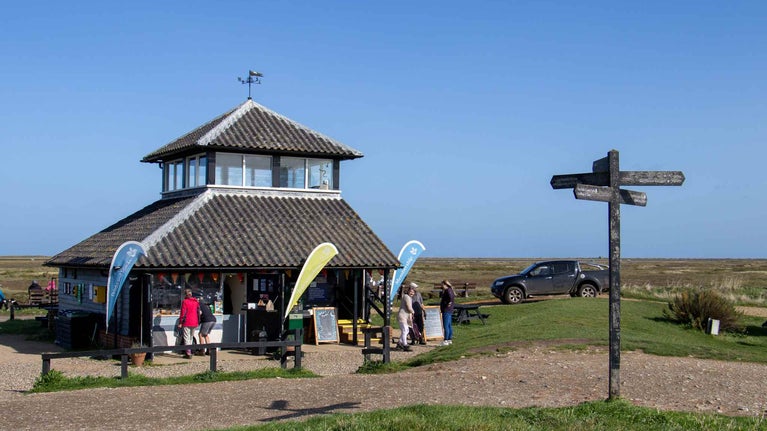 View of footpath in front of the Lookout Building at Morston Quay